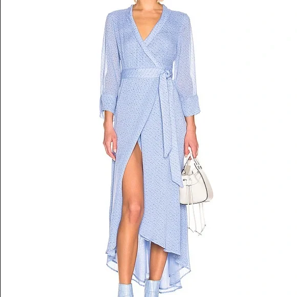 knee length dresses for ladies Ganni Printed Satin Gathered Long Dress main image 1